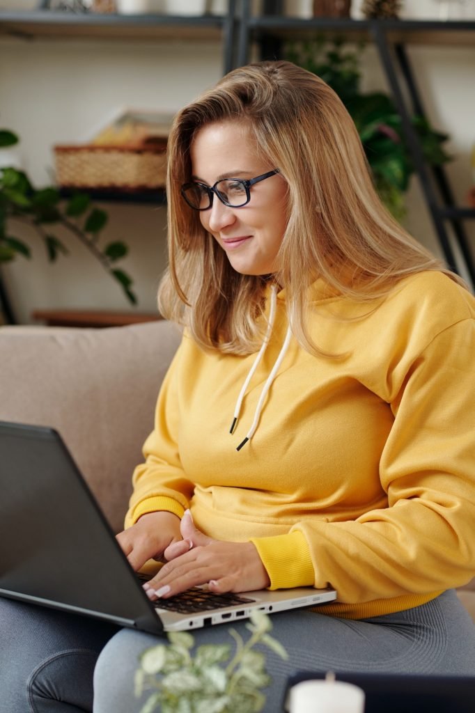 Smiling female softaware developer