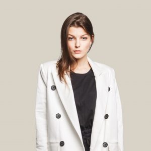 White Double-Breasted Blazer