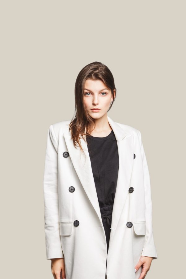 White Double-Breasted Blazer - Image 2