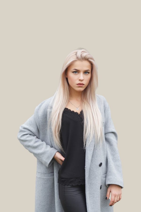 Light Gray Wool Coat - Image 2