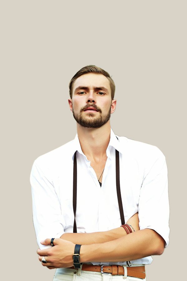 White Shirt with Suspenders - Image 2