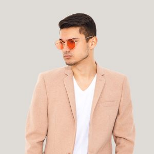 Peach Blazer with White T-Shirt
