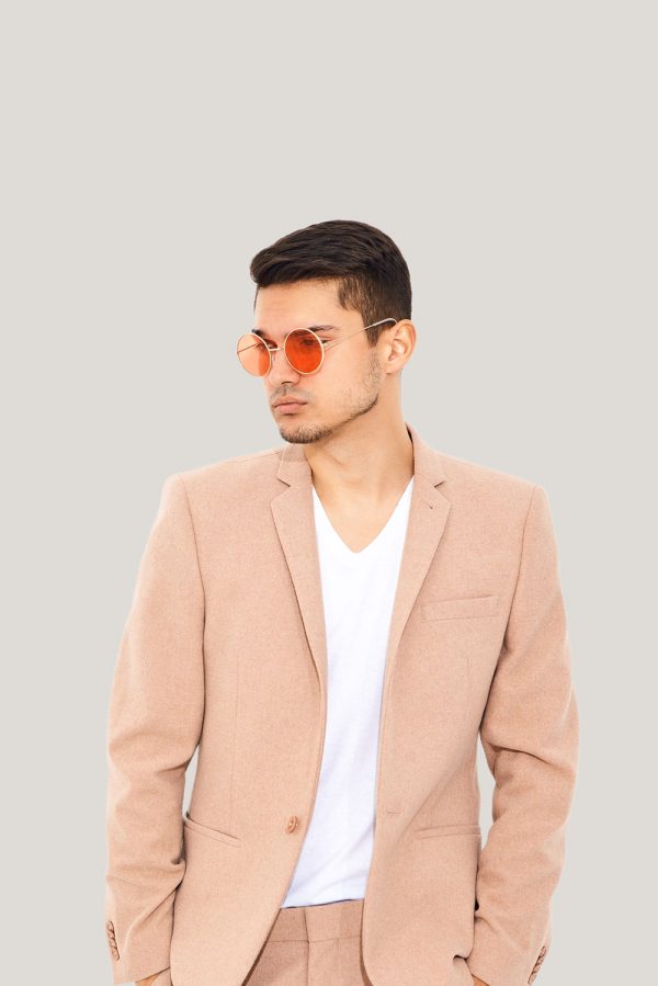 Peach Blazer with White T-Shirt - Image 2